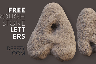 Free Rough Stone 3D Lettering 3d 3d lettering decorative deeezy flintstones font free free font free graphics freebie funny header lettering png stone stone font typography