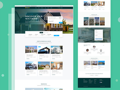 Real Estate Web design homepage realestate rent rental responsive typography ui ux web website