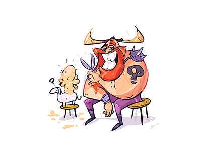 Beerbarian barbarian barber beer cartoon character characterdesign drawing fun illustration process sheep sketch spovv viking