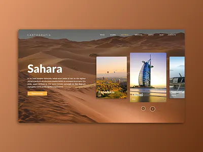 Landing page - Cartografia dubai home page home page design home screen landing page landscape sahara scroll social media swipe travel travel agency travelling world
