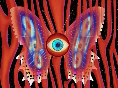 Boundaries of the soul butterfly eye illustration procreate soul space