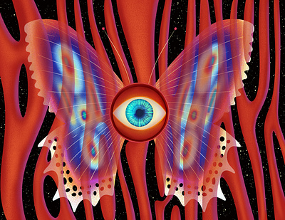 Boundaries of the soul butterfly eye illustration procreate soul space