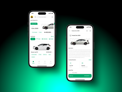 Car rental app car mobile rental ui