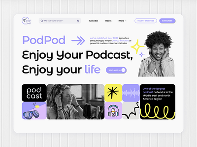 Podcast platform landing page UI appdesign creativedesign designinspiration landingpage moderndesign podcastapp podcastui productdesign seamlessux techinnovation ui uiux userexperience ux uxdesign uxtrends webdesign