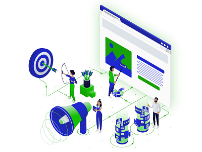 Lead generation pack - landing page character character design digital illustration isometric isometric art isometric design isometric illustration landing page landing pages lead generation perspective sea seo target ui ux website