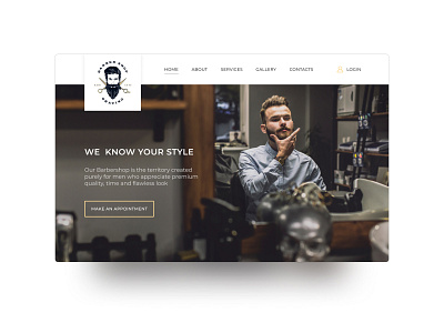 Barbershop figmadesign hero section landing landing design landing page design minimalism ui uidesign uiux webdesign website