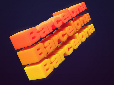 Barcelona 3d 3d art 3d type blender blender3d illustration isometric orange render