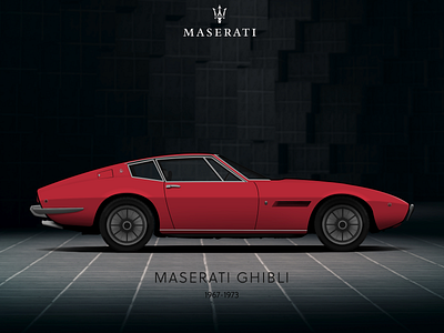 The Maserati Ghibli 1967 car cars classic design ghibli human factors illustration maserati oldisgold penonpaper procreate supercar vintage