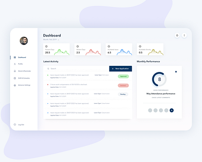 Attendance and Leave tracker absent application attendance dashboard empolyee leave management present schedule shift tracking app uidesign ux design