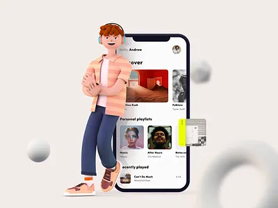 3D Character for a Music Streaming Provider Website music streaming platform website