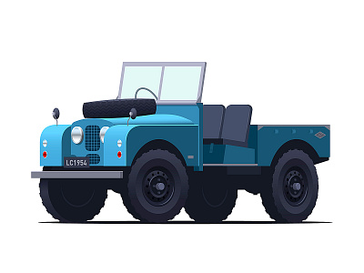 Land Rover classic car retro vector vintage