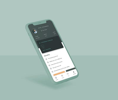 Coffee App - Connoisseur User Profile UI app design brand identity branding design ui uidesign ux
