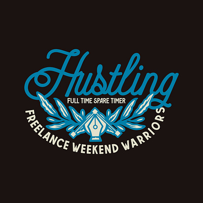 Weekend Warriors badge branding design flat freelance hustle hustling illustration logo sticker typography vector warrior warriors