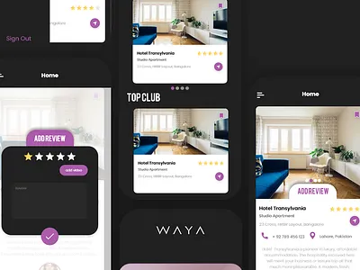 WAYA App UI/UX Design branding design ui ux