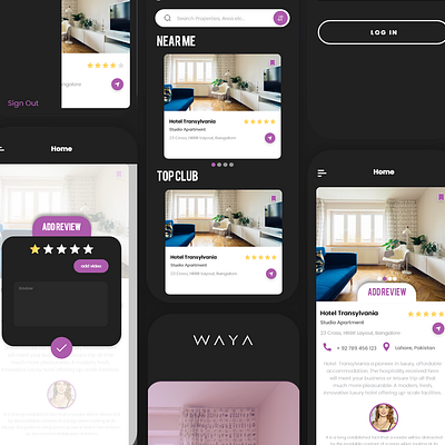 WAYA App UI/UX Design branding design ui ux