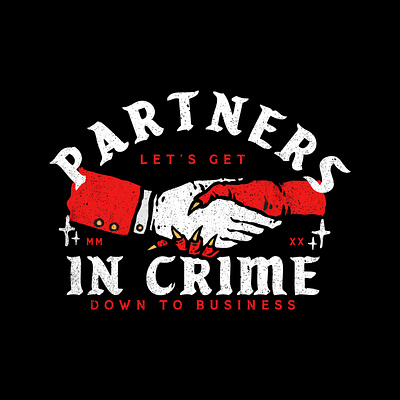 Partners in crime badge badgedesign badges branding design grafixcartel graphic design graphicdesign illustration logo logosticker satan satanic sticker typography vector webdesign