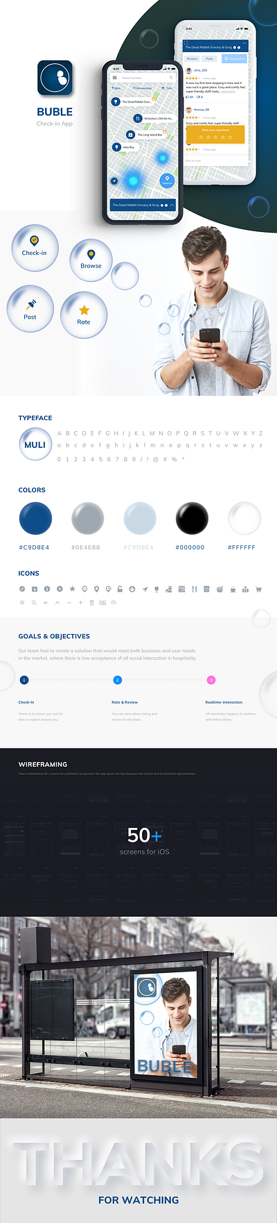 Buble: A Check-in app app branding design ui ux