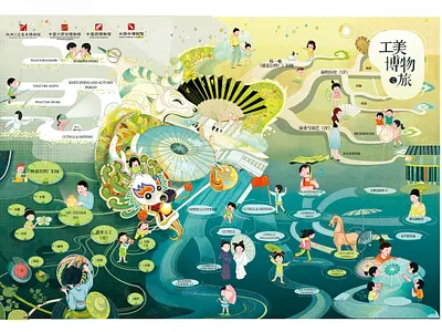 Guide Map for Museum design illustration illustration art illustration design illustration digital museum vector