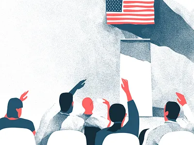 The Tribune american flag digital art digital painting illustration illustration agency illustrations illustrator illustrators political usa flag visual art