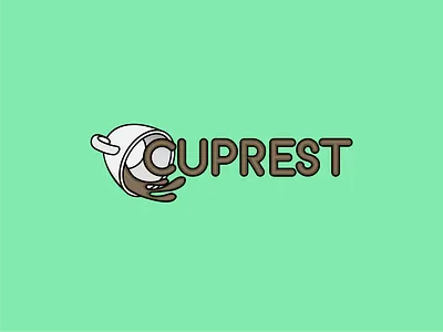 Cuprest Cafeteria branding design illustration logo