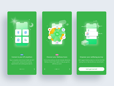 Onboarding Screens - Wellness App app design illustration onboarding ui design