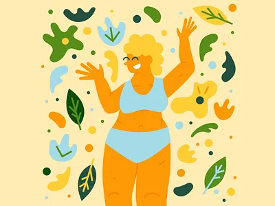 Summer Lady! bathing suit drawing illustration illustration design summer summertime woman woman illustration yellow