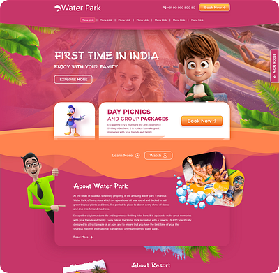 Kids Park Ui Design design illustration landing page ui minimal ui ux web webdesign