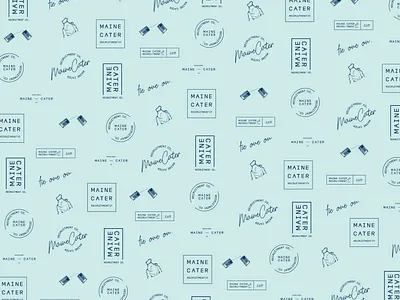Maine Cater apron brand identity branding design hand drawn illustration logo restaurant vector