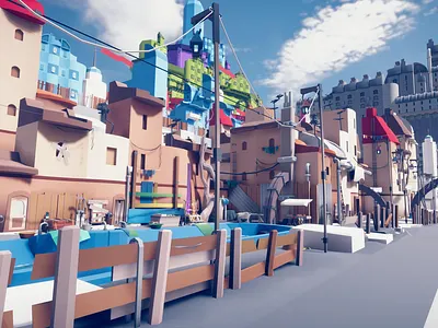 Slums 3d assets city envoirnment landscape lowpoly town unity unity3d
