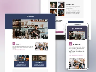 About My Store - Landing Page Template design email marketing landing page landing page design responsive responsive design responsive website