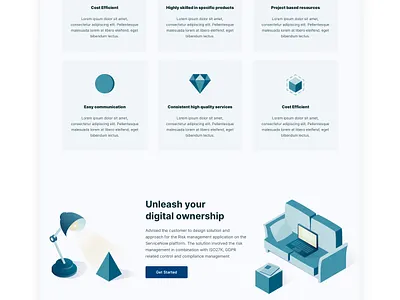 Onneo Landing Page abstract color design digital geometry help illustration interface isometric landing management modern product site solution ui ux vector webdesign website