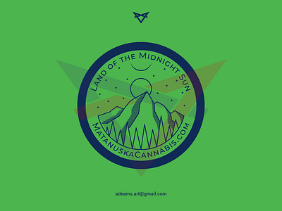 Land of The Midnight Sun adventure alaska badge design hiking illustration line art minimalist monoline moon outdoor sticker sticker design summit tshirt design vector