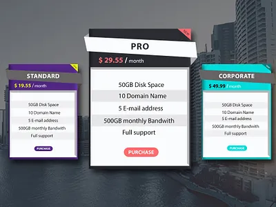 Price Table design banner brand graphic ui