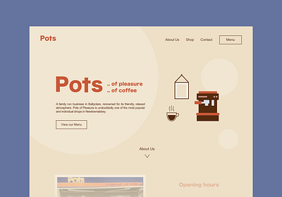 Cafe Landing Page cafe coffee coffeeshop dailyui dailyui 003 dailyuichallenge food restaurant ui ux vector