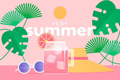 Enjoy summer design flat illustration summer vector