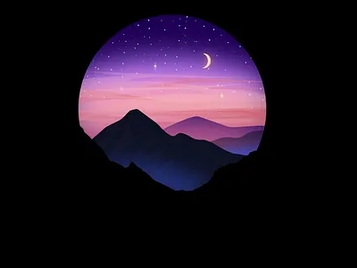Starry Mountains 🌟 design illustration mountains night sky vector