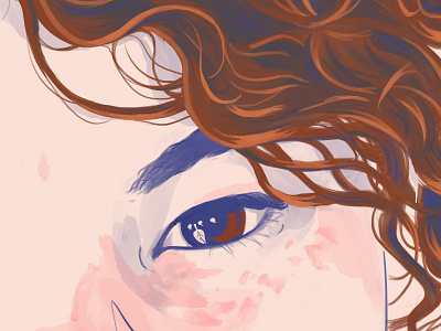 Mah, a little portrait 2d brazil closeup curls digital painting drawing eye illustration krita people portrait