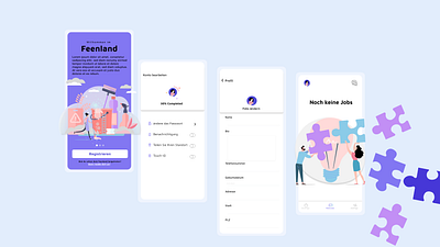 Feenland app design illustration minimal ui ux vector