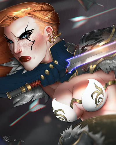 Blade Dancer closeup action concept concept art design digital painting fantasyart illustration photoshop art swords wacom woman