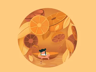 An Orange Boat @illustration adobe adobe photoshop boat branding design dribble dribble shot dribbleartist fruit illustration orange orangeillustration vector