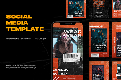 Futuristic Social Media Template advertising branding design future hypebeast instagram instagram stories instagram template social media social media templates