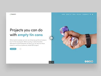 Web Inspiration - N. 19 - HTML5/CSS3 Slider website hero image hero section landing page medio ambiente metal paper plastics recycle safe world slider slider design web design website
