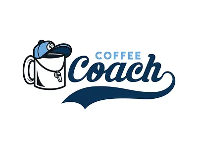 Coffee Coach - Logo + Wordmark badge branding coffee coffee culture design food icon illustration logo mascot mascot design mascot logo typography vector