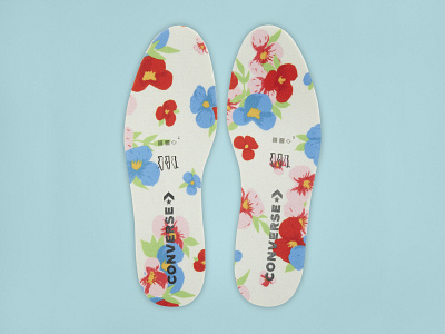 Converse X Office Uk Surface Design colorful converse floral floral art floral design floral illustration floral pattern flowers insole pattern surface design