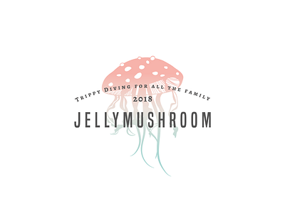 Jellymushroom badge branding illustration jellyfish logo marine mushroom nature vintage