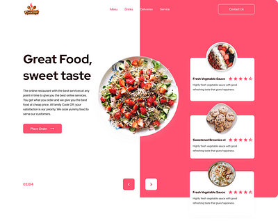 CookOff Restaurant design minimal ui ux web