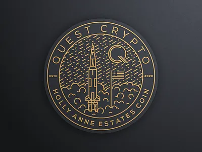 QUEST CRYPTO part 2 artismstudio branding coin creative crypto graphic design graphics icon illustrator line lineart logo luxury monoline quest simple vector