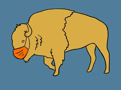 Masks at the Great Plains Art Museum art bison branding drawing illustration procreate procreate art