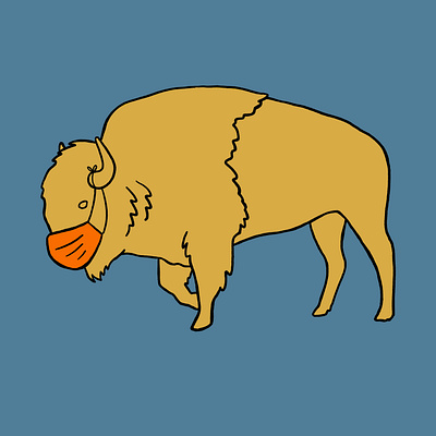 Masks at the Great Plains Art Museum art bison branding drawing illustration procreate procreate art