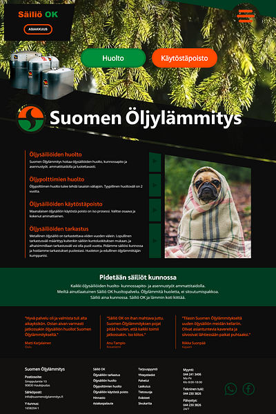 Suomen Oljylammitys design ui ux